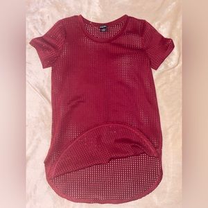 RUE 21 maroon mesh shirt